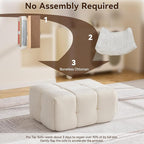 Large Boneless Ottoman, Upholstered Cloud Ottomans - Image 5
