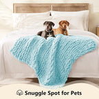 L'AGRATY Chunky Knit Throw Blanket - Image 3