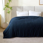 BEDELITE Navy King Blanket for Bed, Soft Cozy Gifts for Women, 108 * 90 | 3D - Image 2