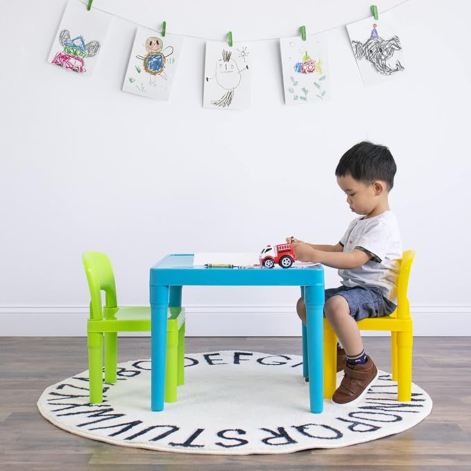 Humble Crew Kids Plastic Table and Chair Set, Toddler Activity Table - Image 2