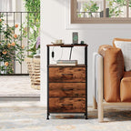Somdot Tall Nightstand with Charging Station and LED Light - Image 7