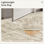 Soalmost 6x9 Area Rug for Living Room Washable Rugs Non-Slip Brown | Low-Pile - Image 6