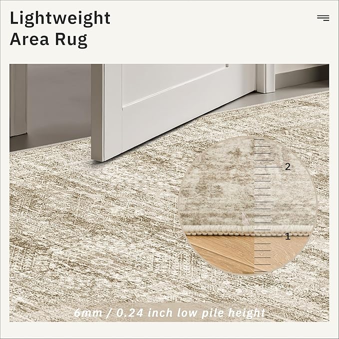 Soalmost Runner Rug 2x5 Washable Non-Slip Kitchen Entry Runners Brown | Soft - Image 7