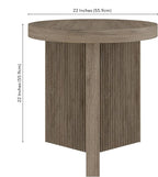 Henn&Hart 22" Fluted Scandinavian Round End Table, Ribbed Side Table, Nightstand - Image 3