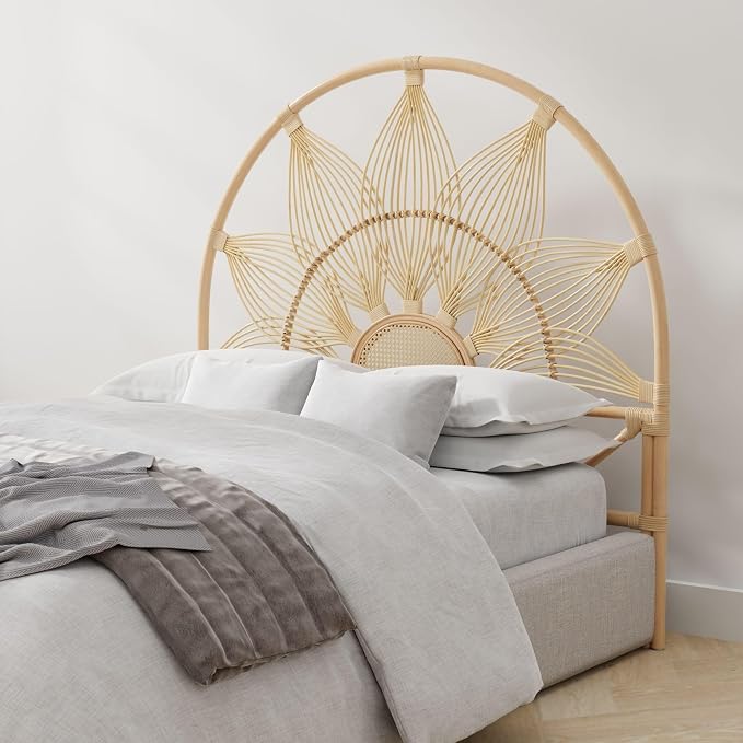 Kouboo Sunflower Rattan Twin Headboard Bedroom Bedroom Furniture Headboard Twin - Image 5