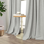 Pitalk 63 Inch Length Curtains for Living Room Black Out 2 Panel Faux Linen - Image 9