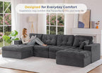 MAXYOYO 132" U Shaped Modular Sectional Sofa - Image 3