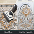 HEBE Hallway Runner Rug 2'x8', Washable Non Slip Kitchen Rug Runner | Soft Boho - Image 6
