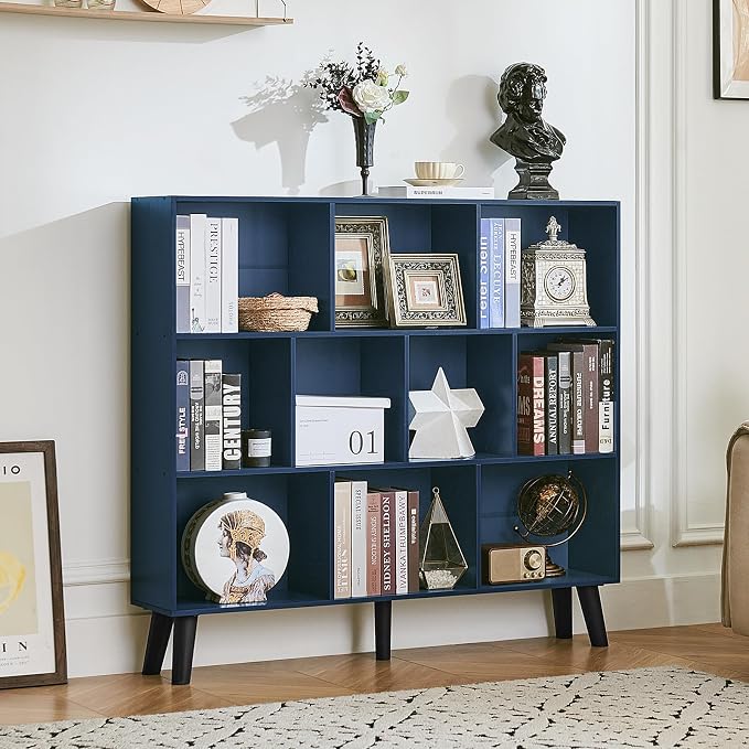 LEYAOYAO 10 Cube Bookshelf, 3 Tier Modern Wide Bookcase - Image 6