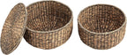 happimess SAT1000B Bhola 18" Hourglass Handwoven Hyacinth Storage Accent Table - Image 6