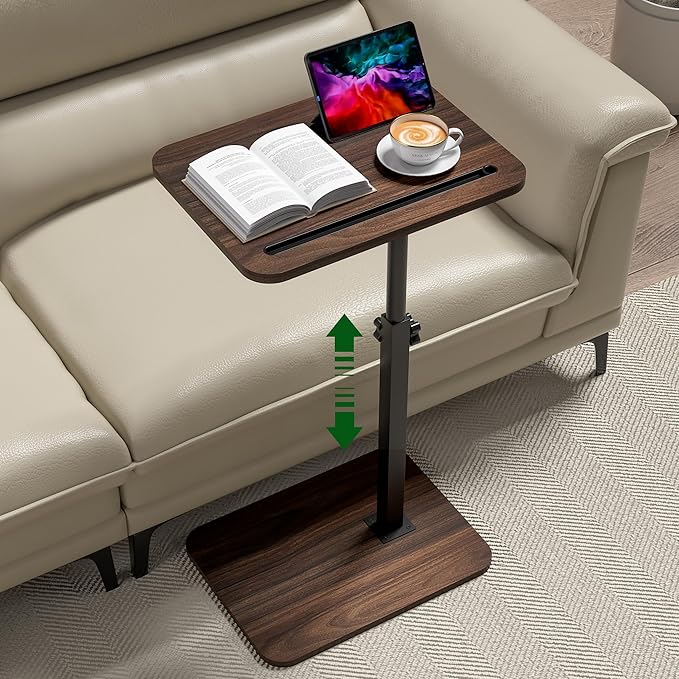 360° Swivel Sofa Side Table for Couch by Unknown