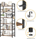 Homeiju 6 Tier Bookshelf, Industrial Bookcase - Image 4