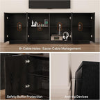 70" Fluted TV Stand for TVs Up to 50/55/65/75", Mid-Century Modern - Image 6