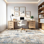 7x9 Area Rug Washable Rugs: Living Room Large Abstract Modern Soft Stain - Image 8