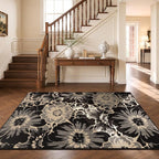 Findosom Washable Area Rug 4x6, Non Slip High-Low Textured Floral Rugs - Image 9
