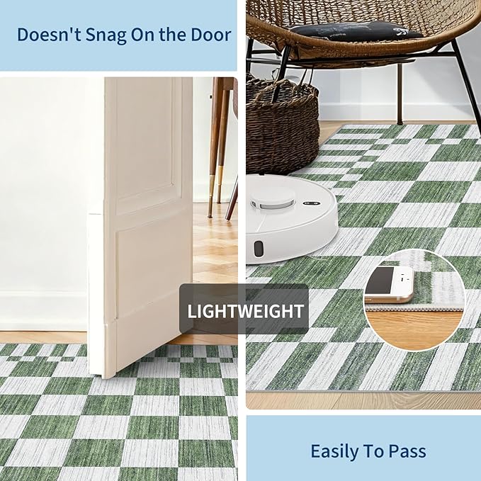 GarveeHome Checkered Washable 2x3 Rug Small Area Rugs Non-Slip - Image 6