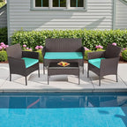 FDW Patio Furniture Set PE Rattan Patio Set Wicker Outdoor Furniture Bistro Set - Image 2