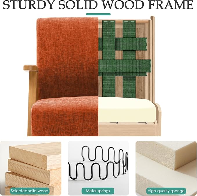 2 Pcs Home Accent Chair Mid Century Modern Accent Chair - Image 4