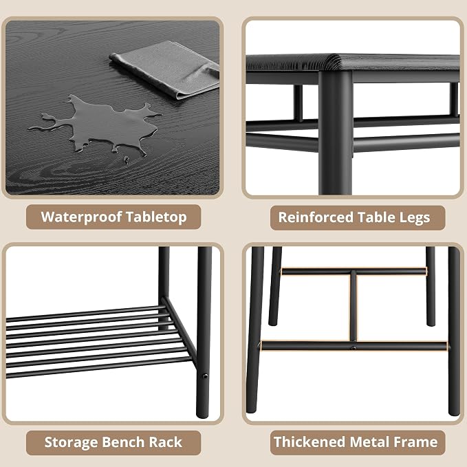 IRONCK Dining Table Set for 4, Kitchen Table - Image 7