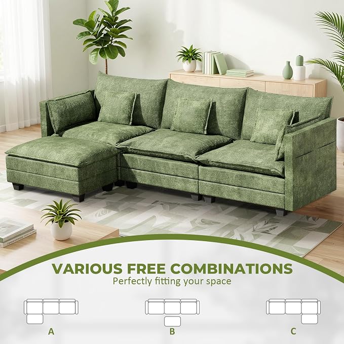 LEVELEVE 112.5" L-Shape Modular Sofa - Image 3