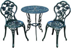 Oakland Living Cast Aluminum Conversation Set Metal Antique Green 3 Piece Patio by Oakland+Living