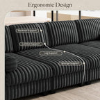 Belffin Plush Corduory Sectional Sleeper Sofa - Image 5