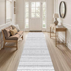 cotiled Hallway 2.6x8 Runner Rugs Washable Boho Rug Dark Grey | Stain Resistan - Image 6