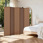 5 Panel Room Divider and Extra Wide Folding Privacy Screen, Bamboo Room Divider - Image 7