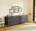 Huuger 70 Inch Dresser for Bedroom, TV Stand for 65, 80 Inch TV, 12 Fabric - Image 7