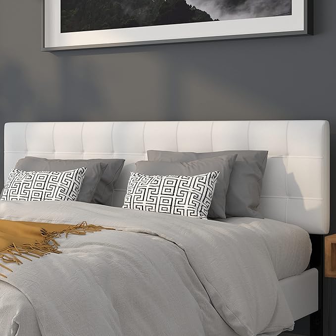 Flash Furniture Bedford Box Stitch Tufted Upholstered King Size Headboard in by FlashFurniture
