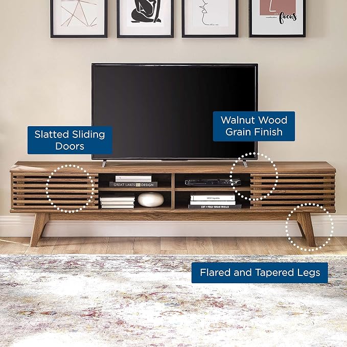 Modway Render 70" Mid-Century Modern Low Profile Media Console Entertainment TV - Image 8