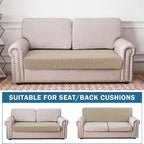Water Repellent Couch Cushion Cover Loveseat Cover, Stretch Sectional Sofa Seat - Image 2