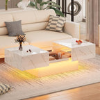 HedoAjim White Marble LED Coffee Table by HedoAjim
