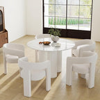 RIVOVA Modern Barrel Dining Chairs Set of 5, Velvet Upholstered Accent Side by RIVOVA