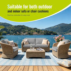 8Pcs Outdoor Cushion Covers, Stretch Patio Furniture Couch Chair Slipcovers | - Image 9