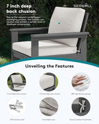 SERWALL HDPE Patio Conversation Set, 6-piece Sectional Outdoor Furniture Set - Image 4