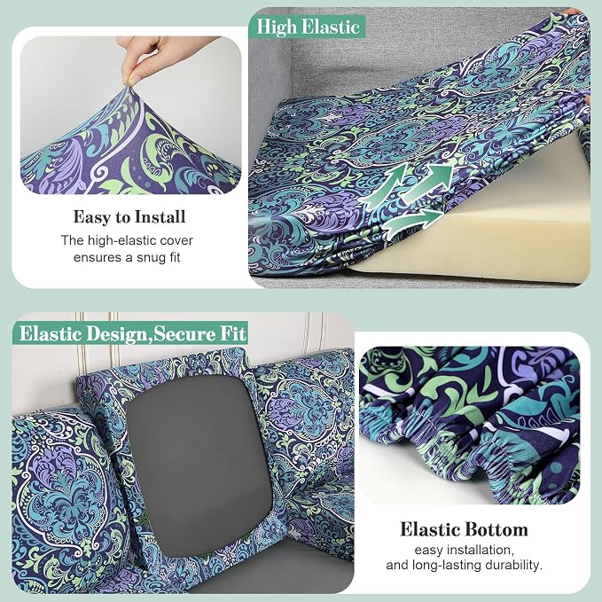 14Pcs Patio Cushion Covers Stretch Outdoor Furniture Protector Slipcovers | - Image 4