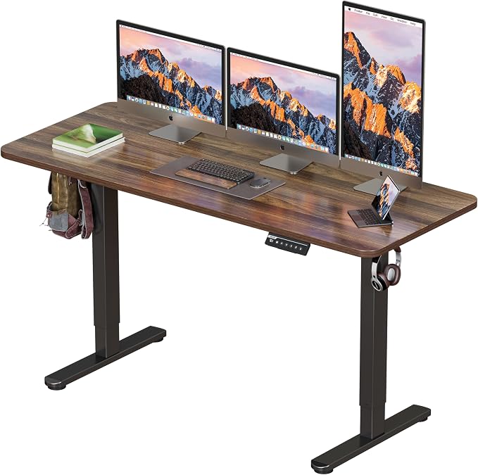 BIZUM Electric Standing Desk 60 x 24 Inch Computer Desk-Gaming Desk Dark Walnut by Unknown