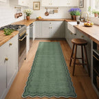 GarveeHome 2.5x10 Scalloped Washable Runner Rug Long Hallway Kitchen Rug | Soft - Image 3