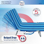 Rio Beach Portable Lay Flat Folding Backpack Beach Lounge Chair - Image 5