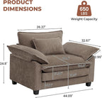 Modern Oversized Accent Chairs Set of 2, Chenille Cloud Sofa Chair - Image 2