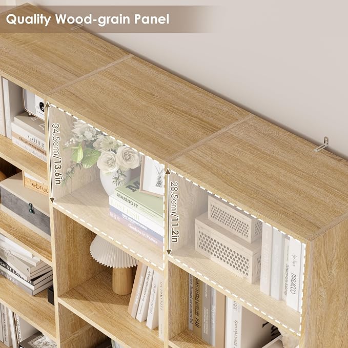 FACBOTALL Triple Wide Bookshelf, 6 Tier Large Bookshelf, Bookcase - Image 7