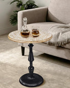Side Tables-Hand Carved Vintage Boho Folding End Tables - Image 9