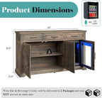 LUXOAK 60" Farmhouse Coffee Bar Cabinet - Image 2