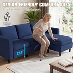 JAMFLY Couches for Living Room, 3-Seat Reversible Sectional Sofa - Image 7