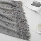 BOURINA Greyish Throw Blanket 50x60 Inches Throw Textured Solid Soft Sofa Couch - Image 5