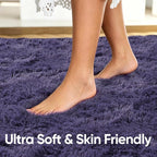 2x3 Taro Purple Fluffy Soft Area Rug Non-Slip - Image 5