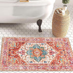 Yamaziot Washable Area Rug, 2x3 Small Boho Vintage Entryway Non-Slip Rug | - Image 7
