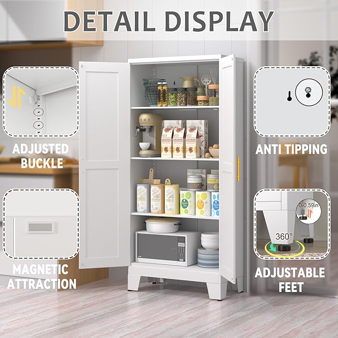 GAIOUS 61.02" Pantry Cabinet, Kitchen Pantry Storage Cabinets - Image 3