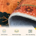 RELEANY Floral Washable 3x5 Area Rugs BurntOrange | Flower Carpet Print Boho - Image 4
